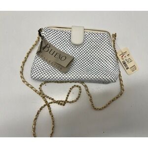 VTG Stunning White Chain Mesh Handbag, 1980s, Gold Chain Strap Bueno. NWT